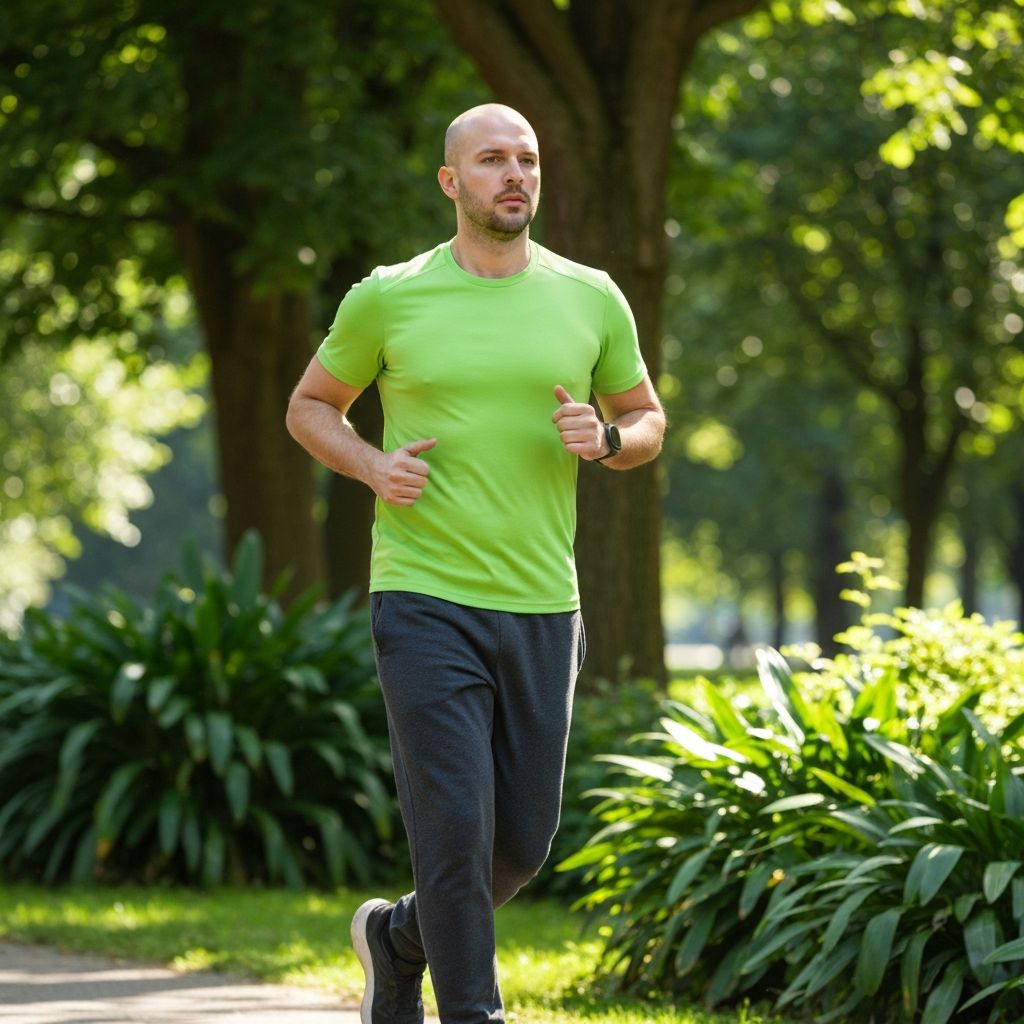 Man exercising outdoors